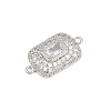 Brass Micro Pave Cubic Zirconia Connector Charms CU-CBAAB9C-01P-02-2