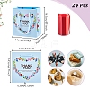 Heart Flower Thank You Printed Paper Storage Gift Tote Bags for Wedding Party Gift Wrapping Bags ABAG-WH0038-77B-2