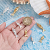 8Pcs 4 Styles Brass Micro Pave Clear Cubic Zirconia Pendants KK-NB0004-35-3