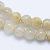 Natural Gold Rutilated Quartz Beads Strands G-P336-20-6mm-3