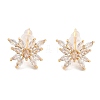 Brass Micro Pave Clear Cubic Zirconia Stud Earrings EJEW-B058-07G-1