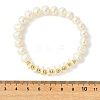Natural Cultured Freshwater Pearl & Brass Beaded Stretch Bracelets for Women BJEW-JB13998-4