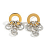 Two Tone 304 Stainless Steel Stud Dangle Earrings for Women DN8628-5