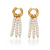 304 Stainless Steel & Plastic Pearl Dangle Earrings WGCE3F8-02-1
