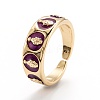 (Jewelry Parties Factory Sale)Brass Enamel Cuff Rings RJEW-I077-34-G-3