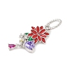 925 Sterling Silver Pave Cubic Zirconia with Enamel Pendants STER-G047-01D-2