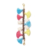 Natural Coconut & Polycotton Tassel & Synthetic Turquoise Pendant Decorations HJEW-JM03669-01-2