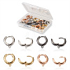 Fashewelry 8Pairs 4 Colors Ring Brass Hoop Earrings EJEW-FW0001-01-1