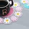 2Pcs 2 Colors Daisy Shaped Silicone Hot Pads AJEW-GF0011-16-5