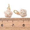 Brass Micro Pave Clear Cubic Zirconia with Enamel Charms CU-K002-53G-B-3