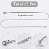 12Pcs 304 Stainless Steel Box Chain Necklaces Set NJEW-SC0001-21-2