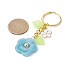 Flower Acrylic Imitation Gemstone Pendant Keychain KEYC-JKC00692-01-2