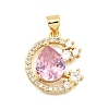 Brass Micro Pave Cubic Zirconia Pendants KK-K401-11G-1