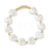 Brass & Plastic Beaded Stretch Bracelets for Women BJEW-F515-09G-4