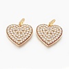 Brass Micro Pave Cubic Zirconia Pendants ZIRC-G148-06-3