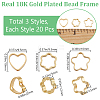 60Pcs 3 Styles Rack Plating Alloy Bead Frames KK-BBC0016-24-2