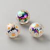 UV Plating Printed Transparent Acrylic Beads TACR-WH0013-19A-1