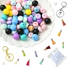 DIY Silicone Beaded Keychain Making Kit DIY-YW0008-61-2