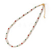 Bohemian Style Malachite & Natural Carnelian & Shell Pearl Beaded Necklaces Jewelry Unique GJ6479-1