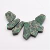Assembled Silver Line and Malachite Bead Strands G-P297-N01-3