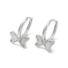 999 Sterling Silver Bowknot Hoop Earrings EJEW-P296-04P-1