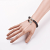 Natural Lava Rock Stretch Charm Bracelets BJEW-JB03478-01-3