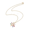 Glass Bead Braided Star Pendant Necklace NJEW-MZ00021-2