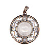 Retro Hollow Natural Rose Quartz Pendants PW-WG205B0-05-1