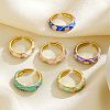 Brass Open Cuff Rings for Women RJEW-K305-03A-G-1