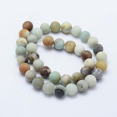 Natural Flower Amazonite Beads Strands G-F518-24-10mm-1