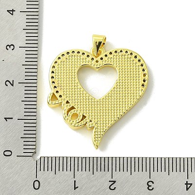 Mother's Day Brass Micro Pave Clear Cubic Zirconia Pendants KK-H472-13G-05-1