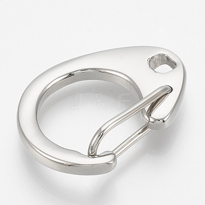 Tarnish Resistant 304 Stainless Steel Push Gate Snap Keychain Clasp Findings STAS-T033-03-1