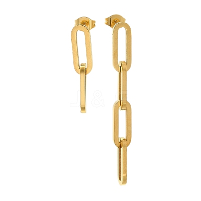 304 Stainless Steel Dangle Stud Earrings for Women EJEW-C096-15G-01-1