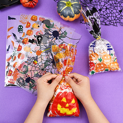 100Pcs Rectangle OPP Cellophane Candy Bags ABAG-WH20013-18-1