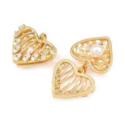 Brass Micro Pave Clear Cubic Locket Pendants KK-Z140-29G-1