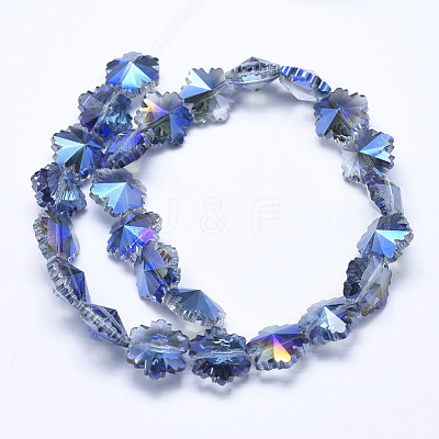 Electroplate Glass Beads Strands EGLA-F134-HP03-1