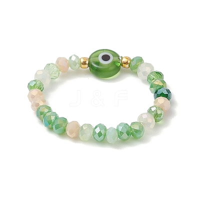 Handmade Evil Eye Lampwork with Glass Finger Rings for Women RJEW-JR00939-1