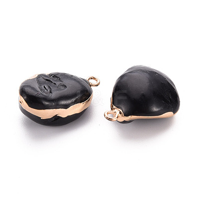 Electroplate Freshwater Shell Pendants SHEL-T018-12G-08-1