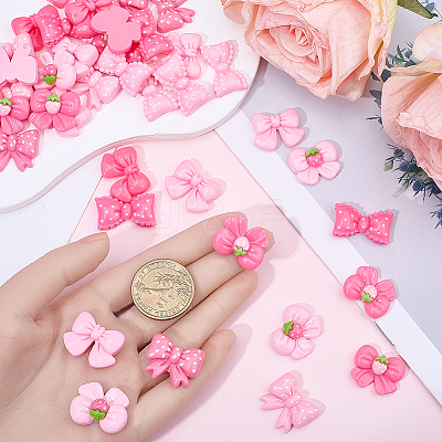 48Pcs 8 Styles Opaque Resin Cabochon RESI-BM0001-03-1