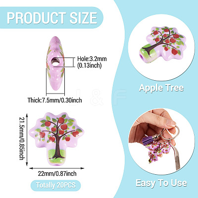 20pCS Printed Opaque Acrylic Beads OACR-TA0004-75B-1