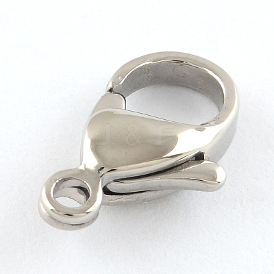 Tarnish Resistant Polished 316 Surgical Stainless Steel Lobster Claw Clasps STAS-R072-14A-1