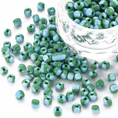 8/0 Two Tone Opaque Glass Seed Beads SEED-T006-01C-A08-1