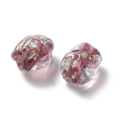 Handmade Foil Lampwork Beads Strands FOIL-Z001-06B-1