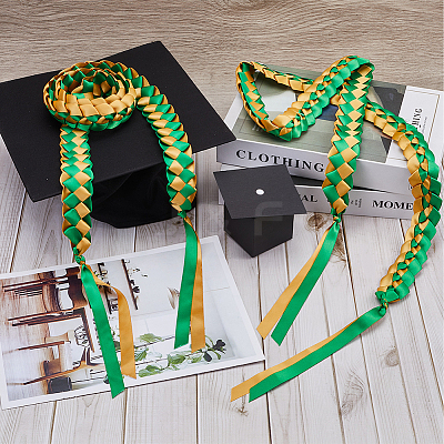 Two Tone Graduation Ribbon Leis FIND-WH0423-78B-1