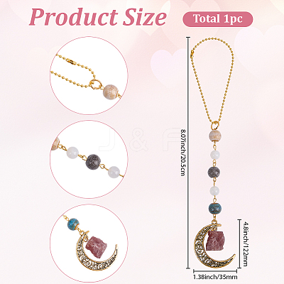 1Pc Hollow Moon Zinc Alloy Pendant Decoration HJEW-BM0001-59-1
