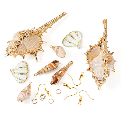 DIY Natural Shell Dangle Earring Making Kits DIY-TA0009-56-1