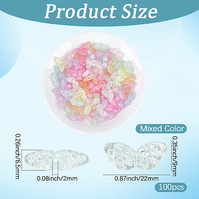100Pcs Transparent Crackle Acrylic Beads OACR-PA0001-75-1