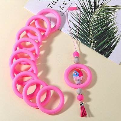 9Pcs Ring Food Grade Eco-Friendly Silicone Focal Beads JX895J-1