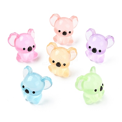 30Pcs 6 Colors Luminous Resin koala Ornaments DJEW-CJ0001-18-1