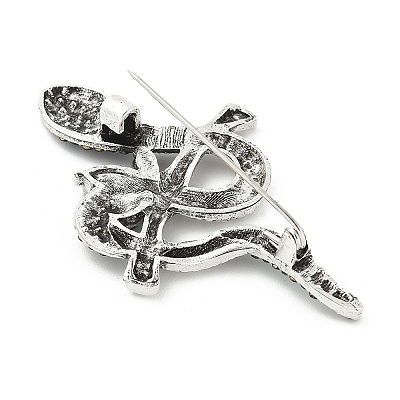 Snake Alloy Rhinestone Brooches for Backpack Clothes LS-JEWB-Z040-01A-AS-1